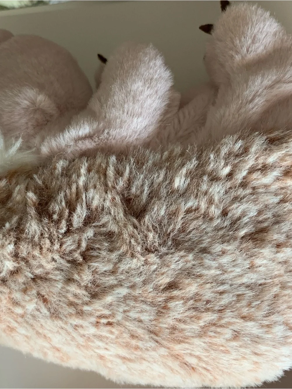 Ty Pink/White/Tan Plush Hedgehog with Green Glitter Eyes